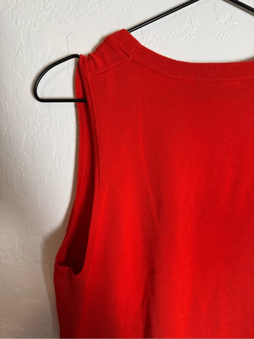 Zara Red Sleeveless Knit Top Deep Scoop V-Neck Sweater Vest Tank